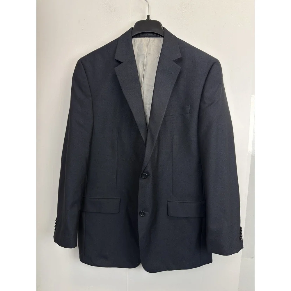 Michael Kors Mens 42L Navy Blue 2-Button Blazer Sport Coat Preppy